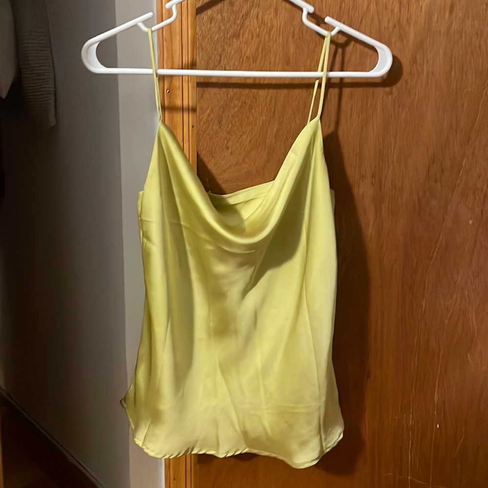 Silky green cowlneck camisole